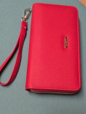 Red Wristlet Wallet - 2-in-1 Travel Clutch